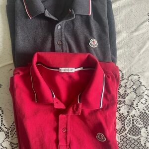 Moncler Red and Gray Polo Shirt Collection